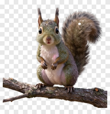 Squirrel On Branch PNG