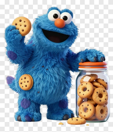 Cookie Monster Holding A Cookie PNG