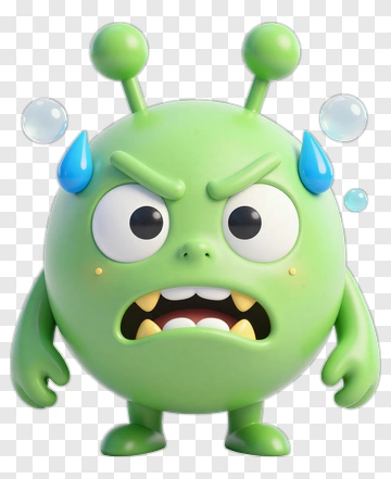 Angry Green Alien Monster PNG