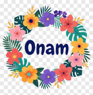 Onam Festival Floral Wreath PNG