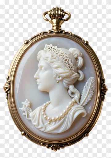 Classical Woman Cameo Pendant PNG