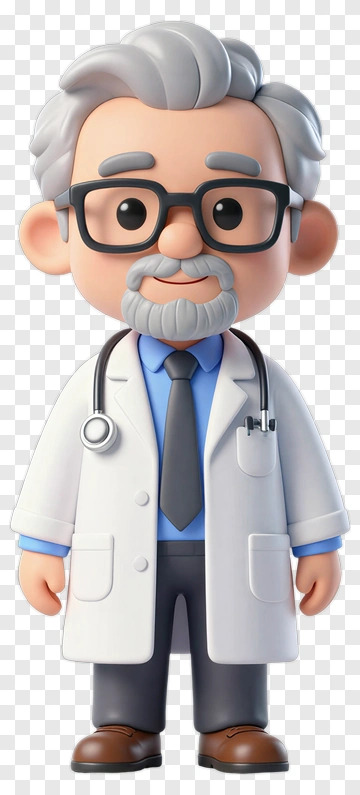 Cartoon Doctor With Stethoscope PNG
