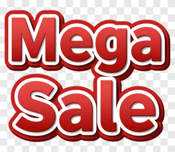 Mega Sale Text Design PNG