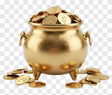 Golden Pot Overflowing With Coins PNG