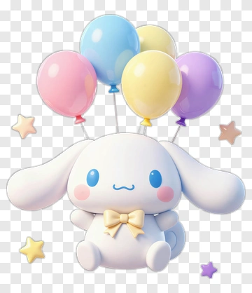 Cinnamoroll With Balloons And Stars PNG