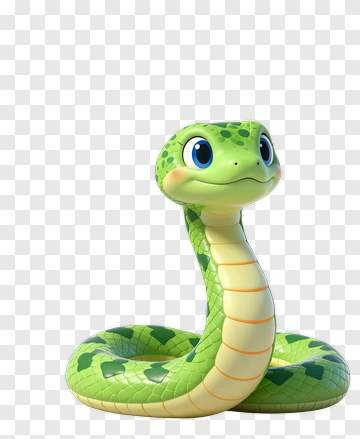 Cute Green Snake PNG