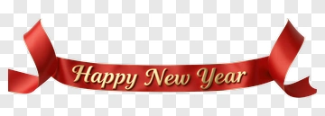 Happy New Year Ribbon Banner PNG