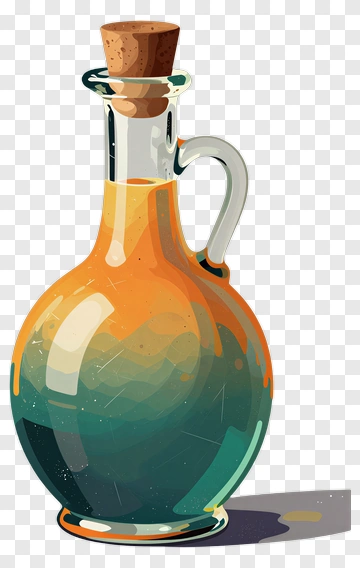 Glass Bottle With Gradient Liquid PNG