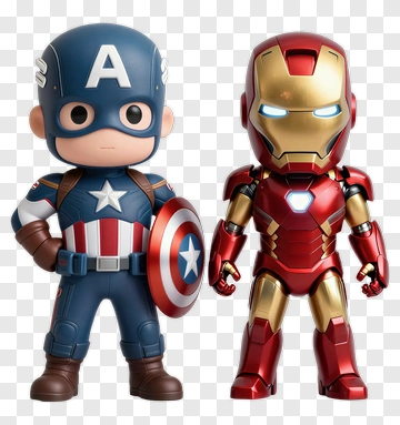 Captain America And Iron Man Toy Figures PNG