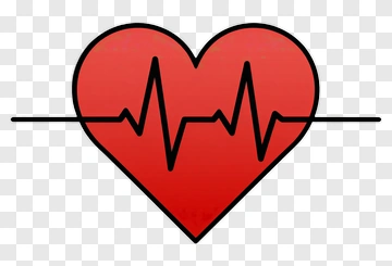 Heart With Electrocardiogram Line PNG