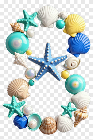 Seashell And Starfish Arrangement PNG