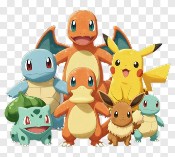 Pokemon Characters Group PNG