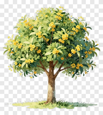 Flowering Tree With Yellow Blossoms PNG