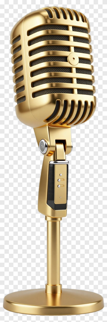 Golden Microphone PNG