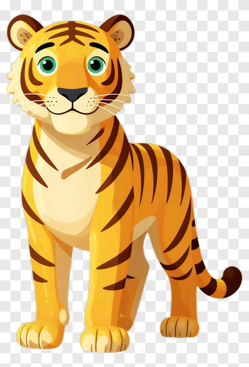 Cartoon Tiger Standing PNG