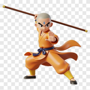 Cartoon Monk Fighter PNG
