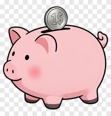 Pink Piggy Bank With Coin PNG