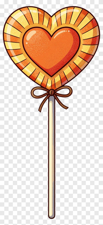 Heart-Shaped Lollipop PNG