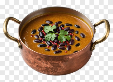 Spicy Black Bean Curry With Fresh Garnish PNG