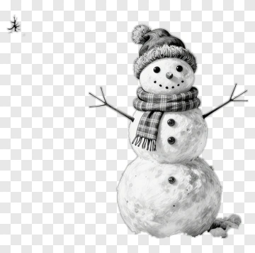 Snowman In A Winter Forest PNG