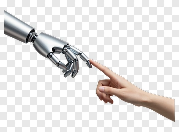 Robot Hand And Human Hand Touching PNG