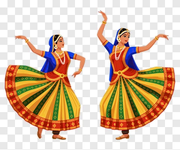 Two Dancers In Traditional Indian Attire PNG