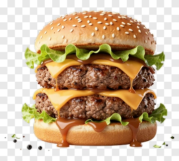 Double Cheeseburger With Sauce PNG