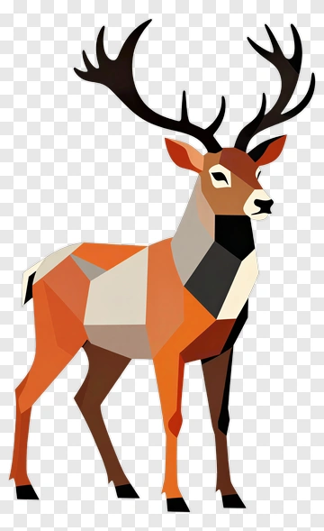 Stag With Geometric Antlers PNG
