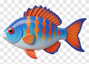 Blue And Orange Fish PNG