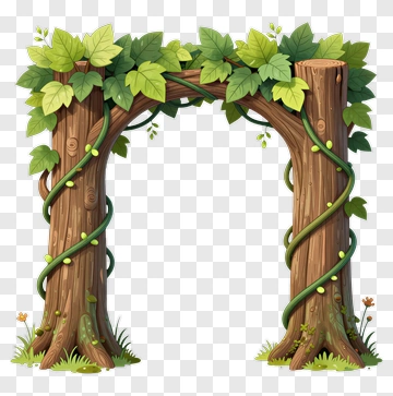 Tree Arch With Vines And Leaves PNG