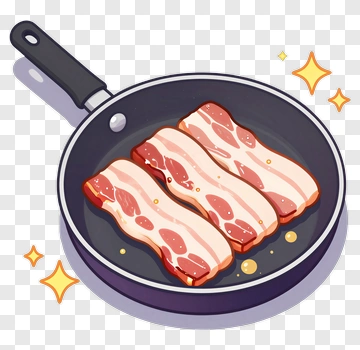 Frying Bacon In A Pan PNG