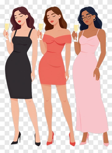 Three Women Celebrating Together PNG
