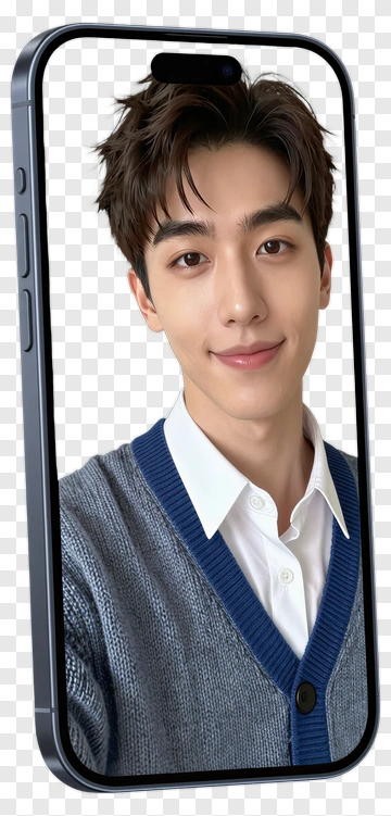 Young Man In Knit Sweater PNG