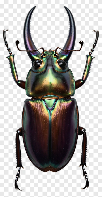 Stags Beetle With Metallic Sheen PNG