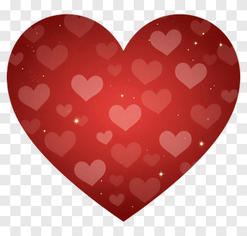 Red Heart With Sparkles PNG