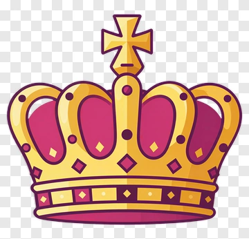 Golden Crown With Pink Accents PNG