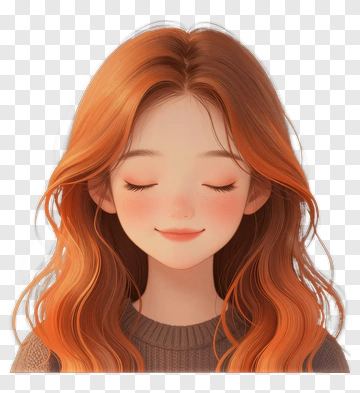 Woman With Red Hair Smiling PNG