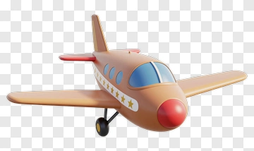 Cartoon Airplane With Star Decals PNG