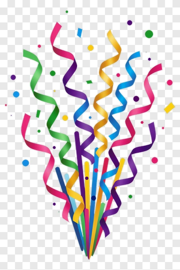 Colorful Confetti Streamers PNG