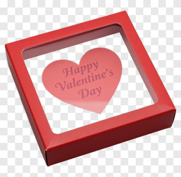 Red Valentine's Day Heart Card PNG
