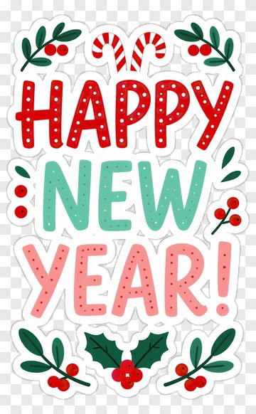 Happy New Year Festive Card PNG