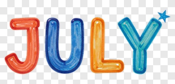 July Hand-Drawn Lettering PNG