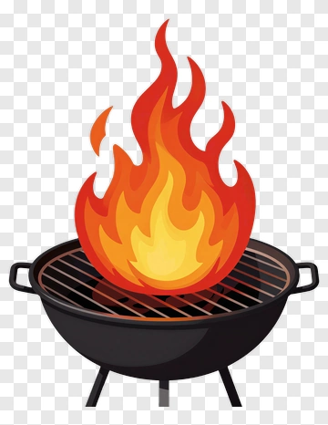 Fire On Grill PNG
