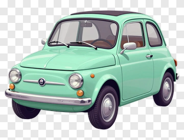 Mint Green Fiat 500 PNG