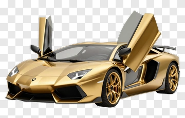 Gold Lamborghini With Open Doors PNG