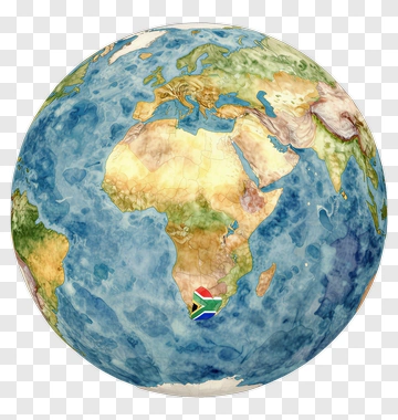 Earth With South Africa Highlighted PNG