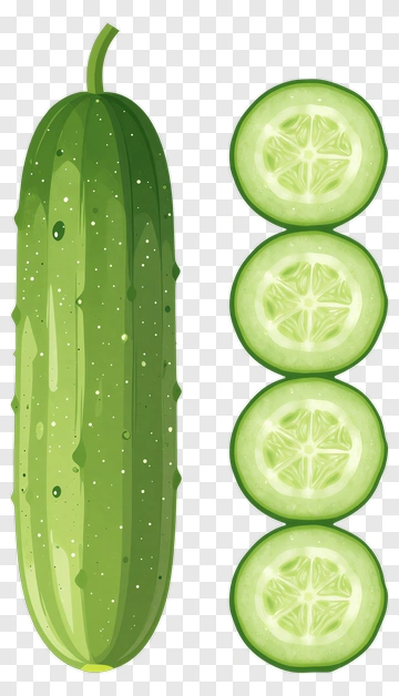 Whole And Sliced Cucumber PNG