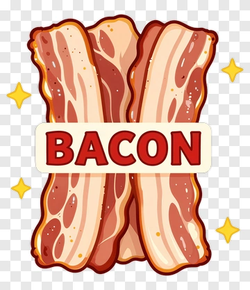 Bacon With Star Decoration PNG