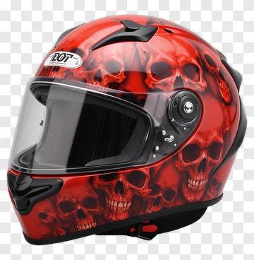 Red Skull Motorcycle Helmet PNG