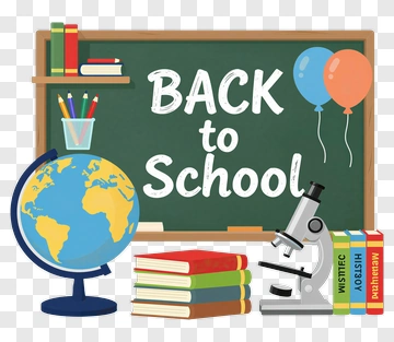 Back To School Scene With Globe And Microscope PNG